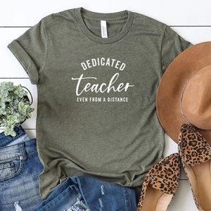 Dedicated Teacher Casual Green Graphic Tee